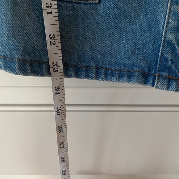 Bardot x Anthropologie Button-Front Denim Mini Dress, Size 6 - Picture 7 of 8